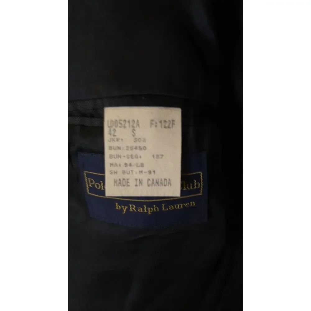 Polo University Club By Ralph Lauren 100% Wool Sport Coat Mens 40R Blazer Jacket